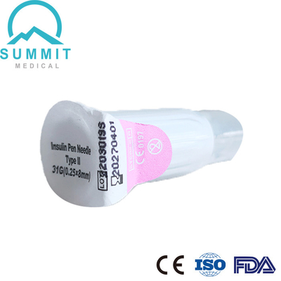 Sicurezza diabetica ultrasottile Pen Needle per le iniezioni comode, 31G 8mm, 100 pc