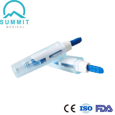 Dispositivo di lancetta di sicurezza miniatura con ago bloccato automaticamente 30G 1,5 mm Blu
