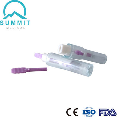Lancetta di sicurezza a pressione attiva sterile 28G 1.8mm viola 100 pezzi per scatola