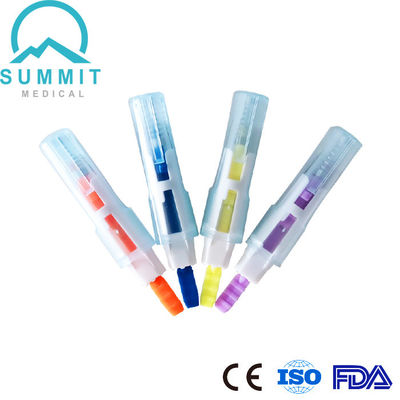 Lancetta di sicurezza del sangue colorato 21G 23G 26G 28G 30G per il test del punto di cura