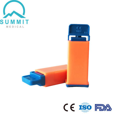 Dispositivo di lancio automatico di uso singolo di sicurezza Lancet di sangue 21G 2,2 mm Arancione