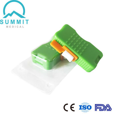 Lancet per neonati con lama a tallone 1,0 mm*2,5 mm, verde, 50 pezzi per confezione