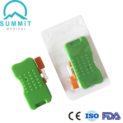 Lancet per neonati con lama a tallone 1,0 mm*2,5 mm, verde, 50 pezzi per confezione