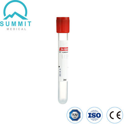 Tubo di prelievo di sangue a vuoto monouso a copertura rossa senza additivi 2 ml