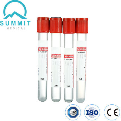 Tubo di prelievo di sangue a vuoto monouso a copertura rossa senza additivi 2 ml
