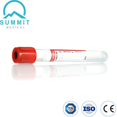 Tubo di prelievo di sangue a vuoto monouso a copertura rossa senza additivi 2 ml