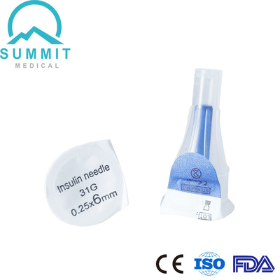 Iniezione diabetica Pen Needles 31G 6mm dell'insulina 100 pezzi