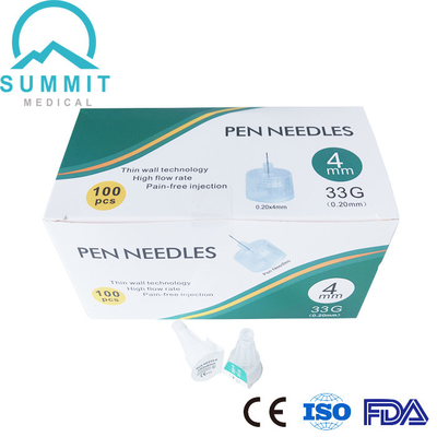 L'insulina indolore Pen Needles Compatible con la maggior parte del diabete rinchiude 0,20 x 4mm (33G x 4mm)