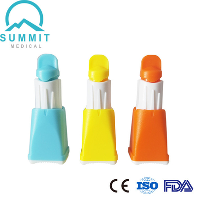 Lancette monouso 23G 26G 28G di sicurezza sterilizzate gamma con 3 profondità regolabili