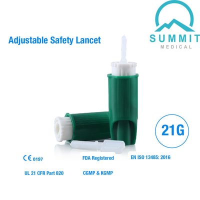 Lancetta regolabile 23G di sicurezza simile a Roche Accu-Chek Sicuro-T-pro più la lancetta